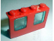 Window 1 x 4 x 2 Plane, Single Top Hole and Double Bottom Holes for Glass with Trans-Light Blue Glass (4863 / 4862), 4863c01  