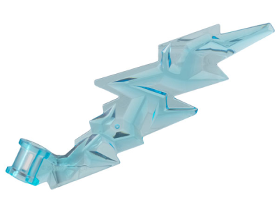 Wave Angular Single with Axle Hole End (Lightning Bolt), 2149 Trans-Light Blue U