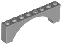 Arch 1 x 8 x 2 Raised, 16577 Light Bluish Gray N