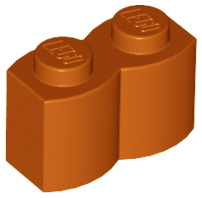 Brick, Modified 1 x 2 with Log Profile 30136 Dark Orange N