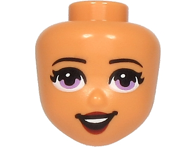 Mini Doll, Head Friends with Medium Lavender Eyes, Dark Red Lips and Open Mouth Pattern, 78974 Nougat U