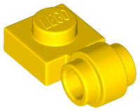 Plate, Modified 1 x 1 with Light Attachment - Thick Ring, 4081b Yellow U