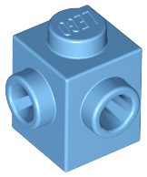 Brick, Modified 1 x 1 with Studs on 2 Sides, Adjacent 26604 Medium Blue N