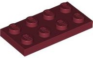 Plate 2 x 4, 3020 Dark Red N