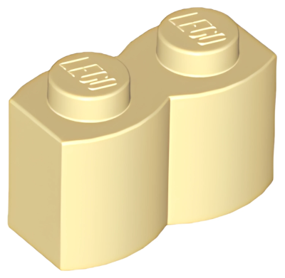 Деталь LEGO Brick, Modified 1 x 2 with Log Profile 30136 Tan U