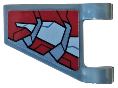Flag 2 x 2 Trapezoid with Dark Red and Light Bluish Gray Armor Plates Pattern Model Right Side (Sticker) - Set 76104, 44676pb044R Dark Bluish Gray U