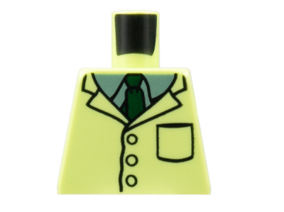 Torso Lab Coat, Sand Green Collar, Dark Green Tie Pattern, 973pb4698 Yellowish Green U