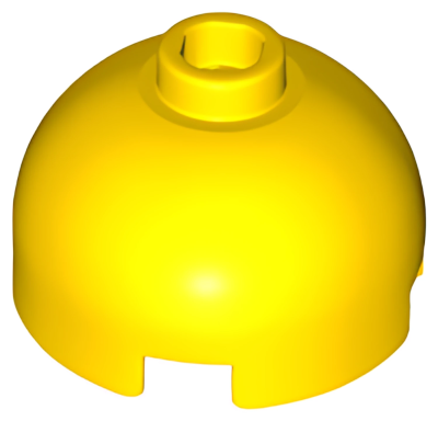 Деталь LEGO Brick, Round 2 x 2 Dome Top with Bottom Axle Holder - Hollow Stud 553 (18841, 30367, 40528) YellowN