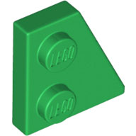 Wedge, Plate 2 x 2 Right, 24307 Green N
