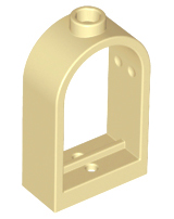 Window 1 x 2 x 2 2/3 with Rounded Top, 30044 Tan U