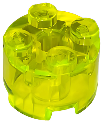 Деталь LEGO Brick, Round 2 x 2 with Axle Hole 3941 (6116, 6143, 39223) Trans-Neon Green U