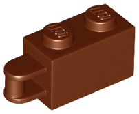 Brick, Modified 1 x 2 with Bar Handle on End - Bar Flush with Edge, 34816 Reddish Brown U