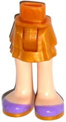 Mini Doll Hips and Skirt Layered, Light Nougat Legs and Medium Lavender Shoes Pattern - Thick Hinge, 92250c00pb10 Pearl Gold U