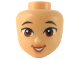 Mini Doll, Head Friends with Black Eyebrows, Reddish Brown Eyes, Nougat Lips, Dark Orange Open Mouth Smile with Teeth Pattern, 101174