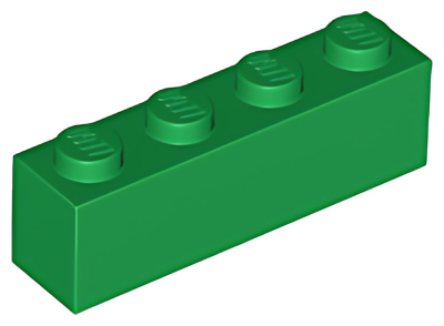 Кирпич LEGO Brick 1 x 4 3010 (6146) Green U