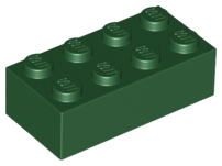 Brick 2 x 4, 3001 Dark Green U
