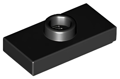 Деталь LEGO Plate, Modified 1 x 2 with 1 Stud with Groove and Bottom Stud Holder (Jumper) 15573 (78823) Black U