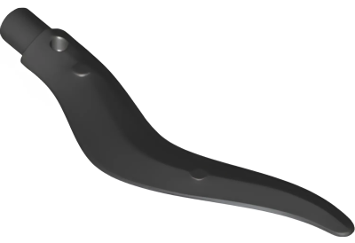 Деталь Lego 69858 Wave Rounded Curved Single with Bar End (Flame, Sword) U Black