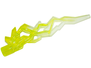 Hero Factory Weapon Accessory, Flame / Lightning Bolt with Axle Hole with Marbled Trans-Clear Pattern, 11302pb03 Trans-Neon Green U