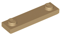 Plate, Modified 1 x 4 with 2 Studs with Groove, 41740 Dark Tan N