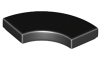 Tile, Round Corner 2 x 2 Macaroni, 27925 Black U