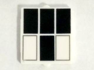 Glass for Window 1 x 2 x 2 Flat Front with 4 Black and 2 White Rectangles Pattern (Tardis Windows), 60601pb012 White N