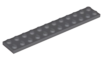 Деталь LEGO Plate 2 x 12 2445 Dark Bluish Gray U