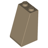 Slope 75 2 x 2 x 3 - Solid Studs, 3684c Dark Tan U