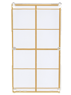 Glass for Window 1 x 4 x 6 with Gold Lattice over Frosted White Background Pattern, 57895pb041 Trans-Clear U