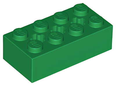 Деталь Lego Technic, Brick 2 x 4 with 3 Axle Holes 39789 Green U