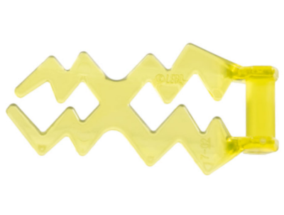 Wave Angular Double with Bar Handle (Electric Zigzag / Lightning Bolt), 59233 Trans-Yellow U