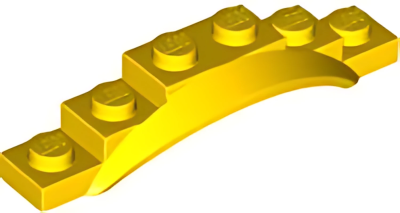 Деталь LEGO Брызговик с колесной аркой Lego Vehicle, Mudguard 1 1/2 x 6 x 1 with Arch 62361 (4925, 63970) Yellow U