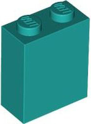 Деталь Lego Brick 1 x 2 x 2 with Inside Stud Holder 3245c Dark Turquoise N