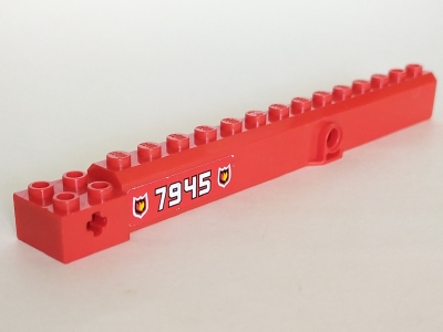 Crane Arm Outside, Wide with Pin Hole at Mid-Point with 7945 & Fire Logo both sides Pattern (Stickers) - Set 7945, 57779pb001