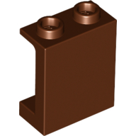 Panel 1 x 2 x 2 with Side Supports - Hollow Studs, 87552 Reddish Brown U