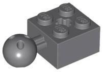 Technic, Brick Modified 2 x 2 with Ball Joint and Axle Hole with 6 Holes in Ball, 57909b Dark Bluish Gray U
