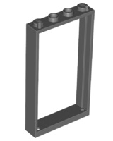 Door, Frame 1 x 4 x 6 with 2 Holes on Top and Bottom, 60596 Dark Bluish Gray U