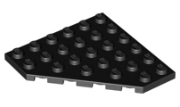 Wedge, Plate 6 x 6 Cut Corner, 6106 Black U