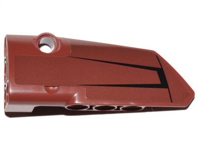 Technic, Panel Fairing # 3 Small Smooth Long, Side A with Black Lines Pattern (Sticker) - Set 75532, 64683pb036 Reddish Brown U