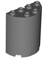 Cylinder Half 2 x 4 x 4, 6259 Dark Bluish Gray U