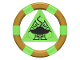 Ring with Center Triangle with Gold Bands and Manta Ray Pattern (Atlantis Treasure Key), 87748pb05  