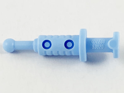 Minifigure, Utensil Syringe with 2 Hollows, 53020 Bright Light Blue N