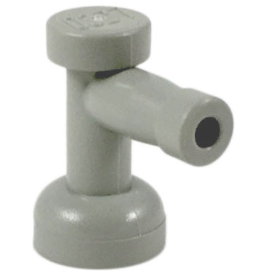 Tap 1 x 1 with Hole in Nozzle End, 4599a Light Gray U