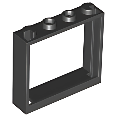 Деталь LEGO  Lego Window 1 x 4 x 3 - No Shutter Tabs 60594 Black U