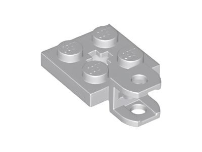 Деталь LEGO Lego Plate, Modified 2 x 2 with Tow Ball Socket, Short, Flattened with Holes and Axle Hole in Center 63082 (42478) Light Bluish Gray U