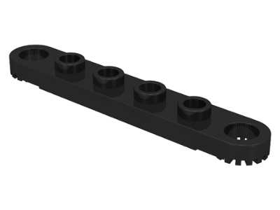 Technic, Plate 1 x 6 with Toothed Ends, 4262 Black U