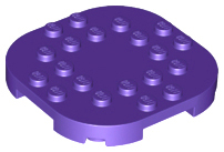 Plate, Modified 6 x 6 with Rounded Corners and 4 Feet, 66789 Dark Purple U