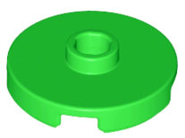 Tile, Round 2 x 2 with Open Stud, 18674 Bright Green N