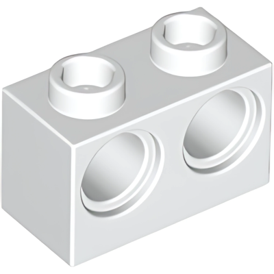 Деталь LEGO Technic, Brick 1 x 2 with Holes 32000 White U