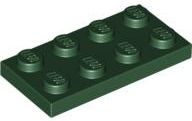 Plate 2 x 4, 3020 Dark Green N